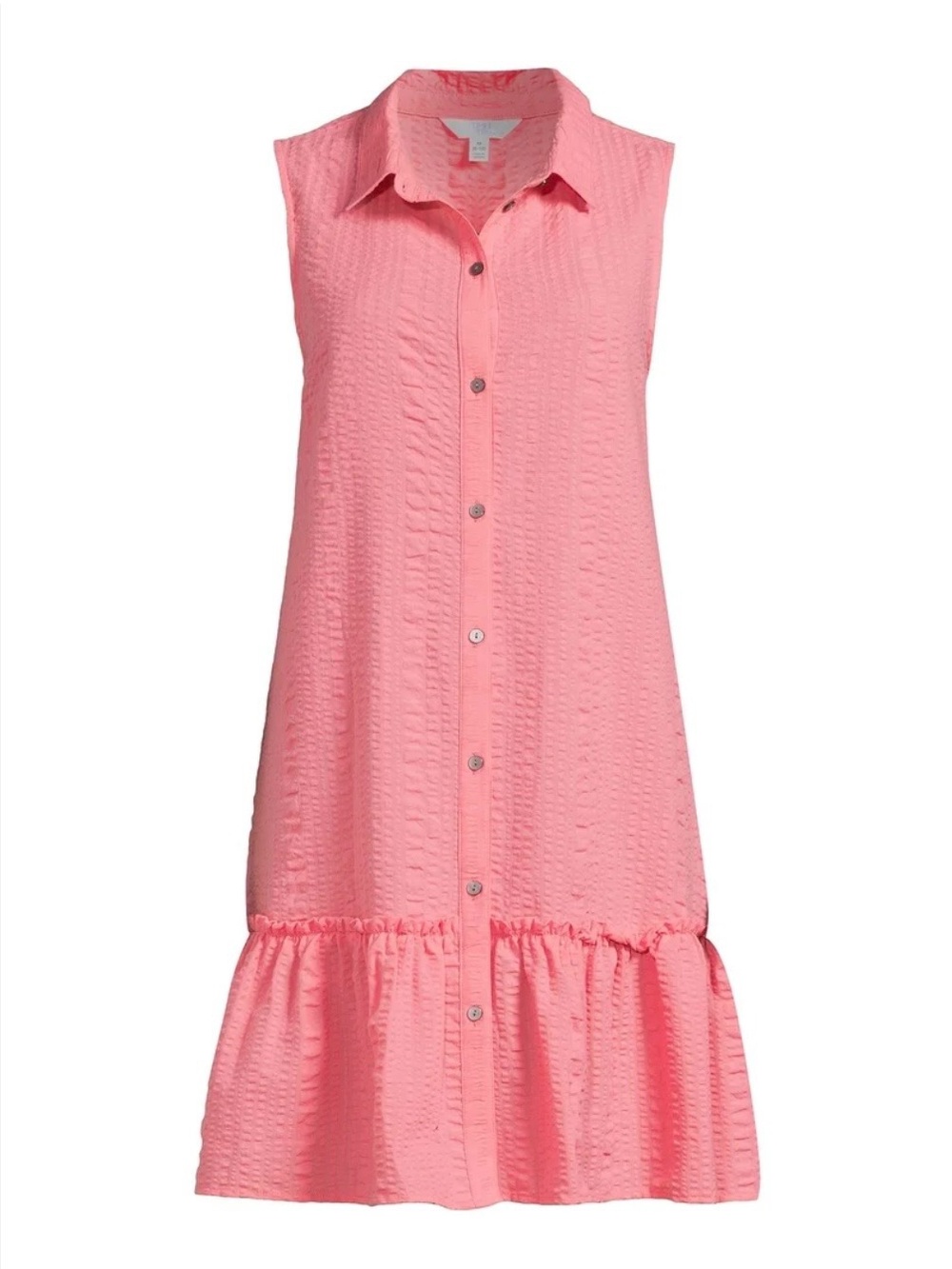 Time and Tru Sleeveless Shirt Dress Coral Size 20 EUC